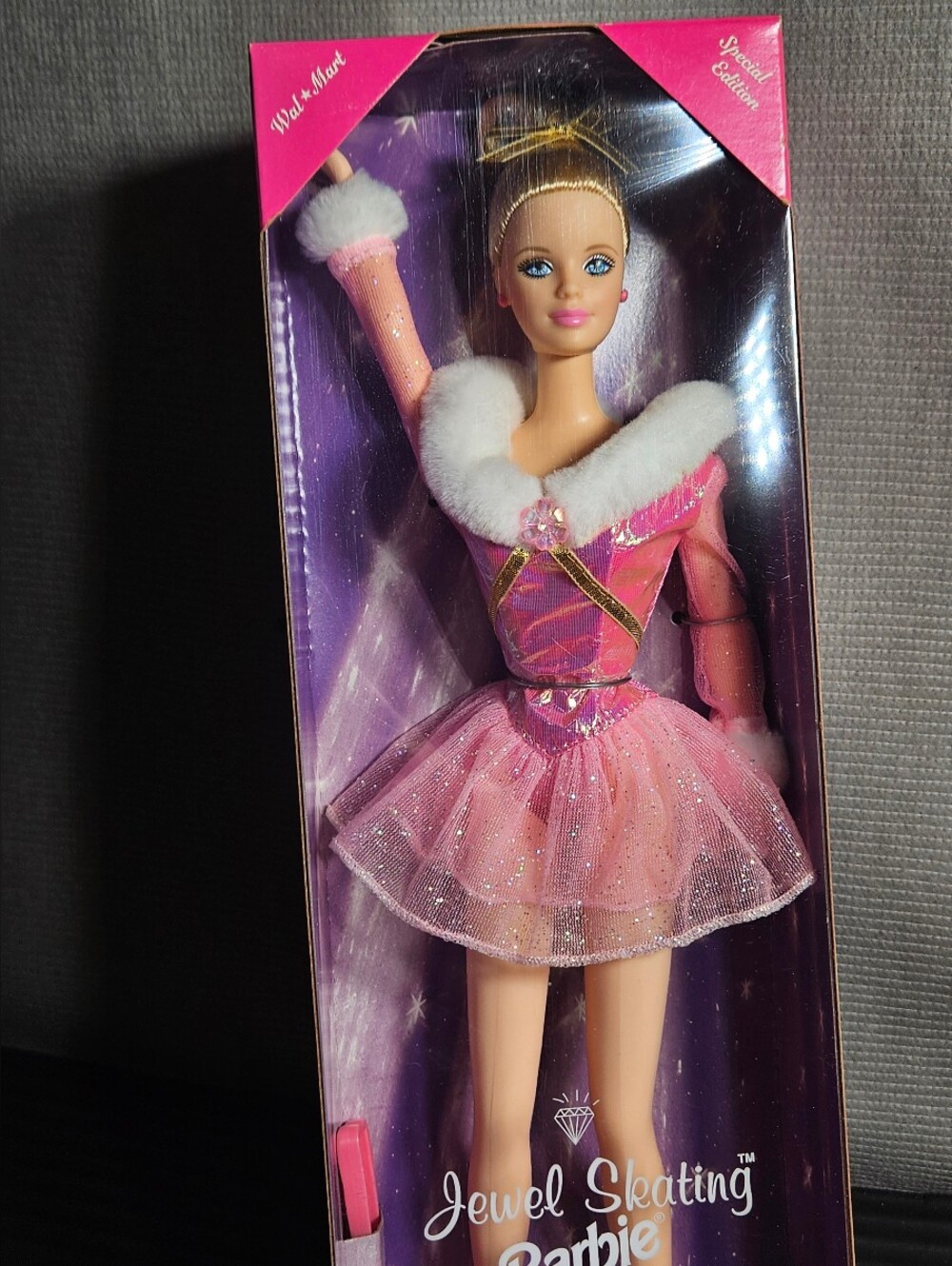 Jewel Skating Barbie Doll Special Edition Pink Dress 1998 Mattel NRFB Walmart